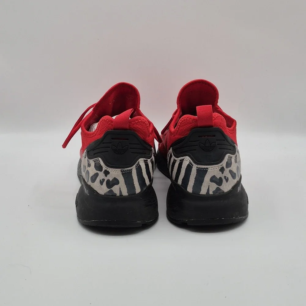 Adidas ZX 2K Boost Shoes Mens Size 10 Red Animal Print Low Top Sneakers FZ5414